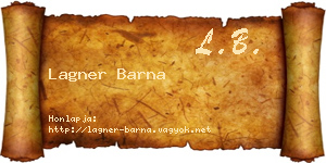 Lagner Barna névjegykártya